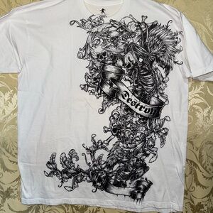 MMA Elite Edgy White Graphic Tee for Men